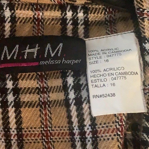 M. H. M. Melissa Harper Women’s Plaid Blazer - Picture 7 of 7
